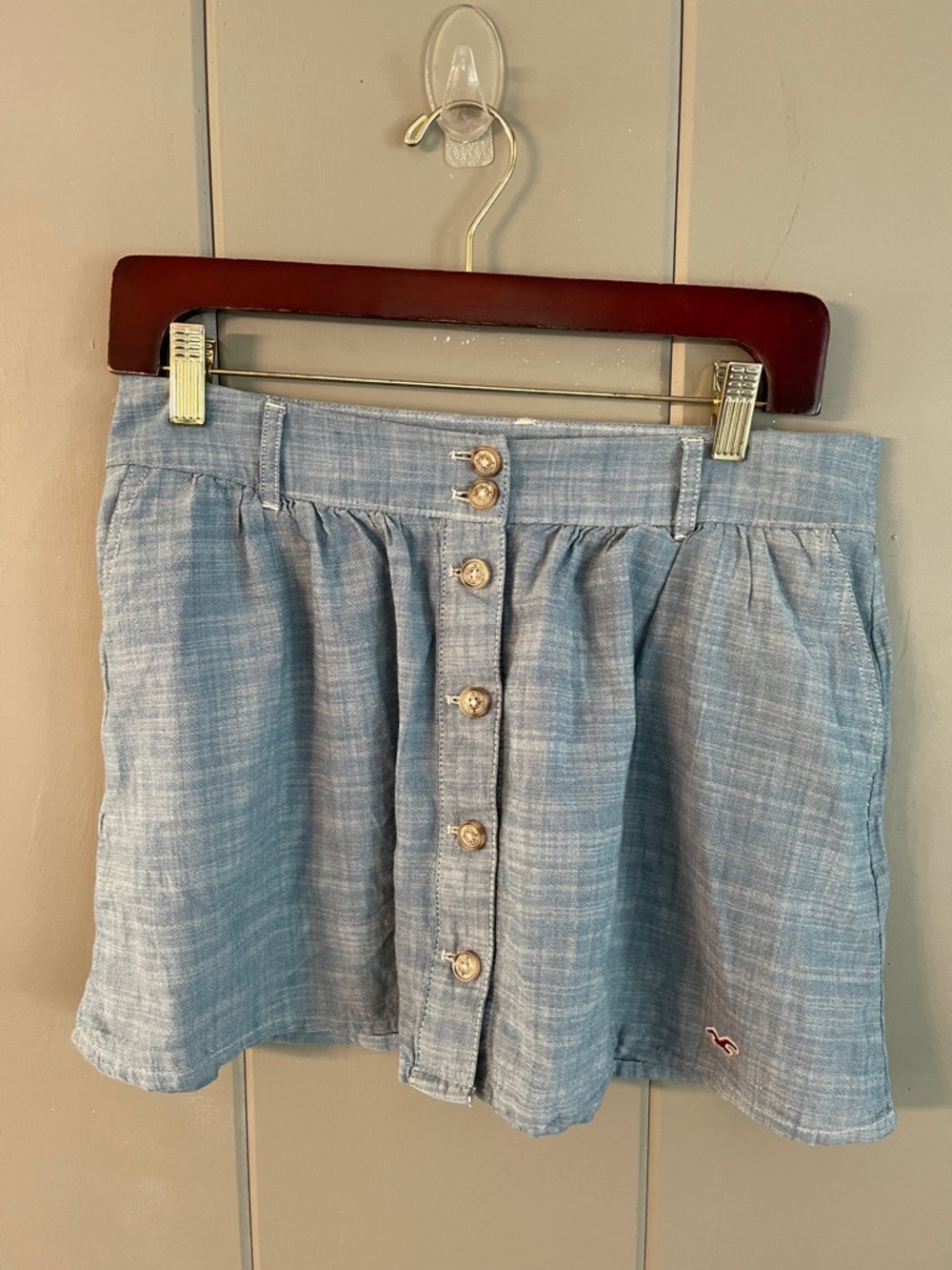 Hollister Skirt Chambray Blue Y2K Minimalist Preppy Coastal Simple Clean Girl